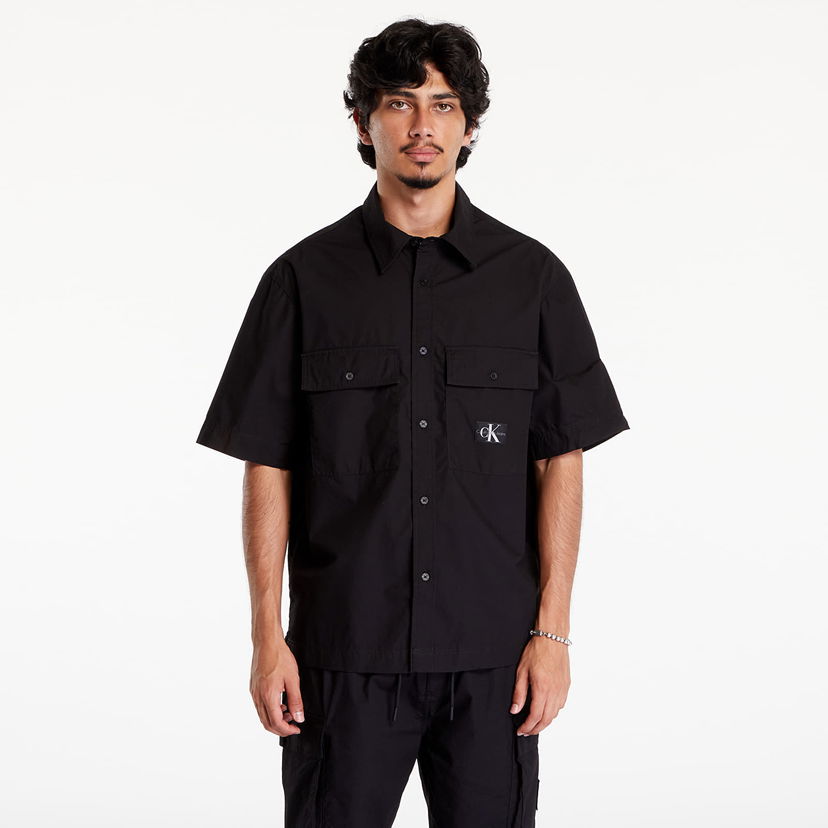 Košulja CALVIN KLEIN Cotton Poplin Utility Shirt Black Crna | J30J325606 BEH