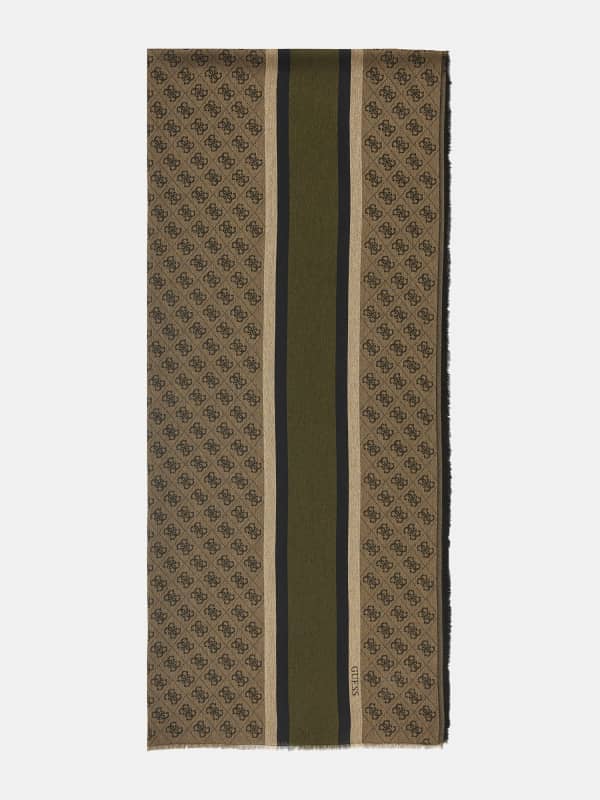 Šal GUESS Logo Patterned Woven Scarf Zelena | AM9492POL03