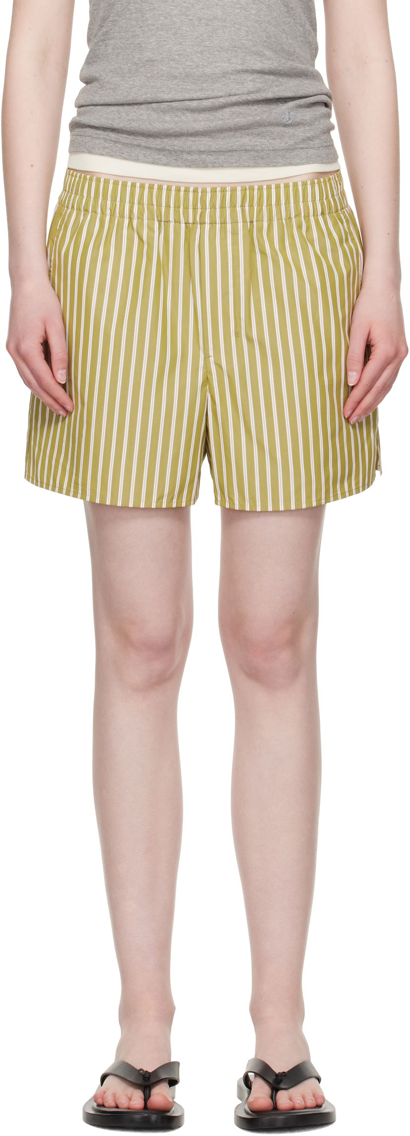 Kratke hlače AMI AMI Paris Elasticated Shorts Žuta | USO117.CO0108