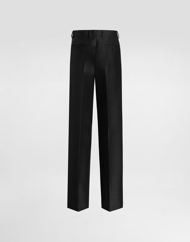 Hlače Dolce & Gabbana Dolce & Gabbana Wool And Silk Faille Trousers Crna | FTC18TGDC6PN0000, 1
