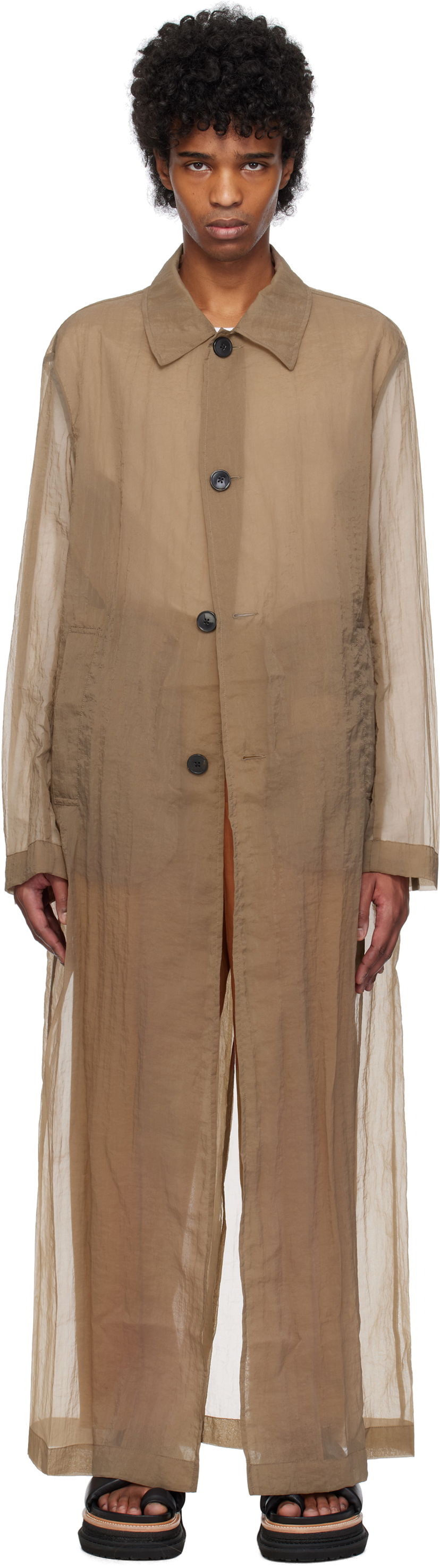Kabanica Dries Van Noten Dries Van Noten Loose Fit Mac Coat Smeđa | 251-020213-1329