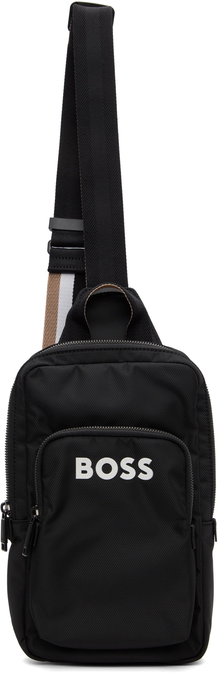Torba za rame BOSS BOSS Bonded-Logo Sling Bag Crna | 50548221