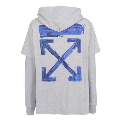 Dukserice Off-White Drawstring Hoodie With Back Print Siva | OMAB033F191850100730