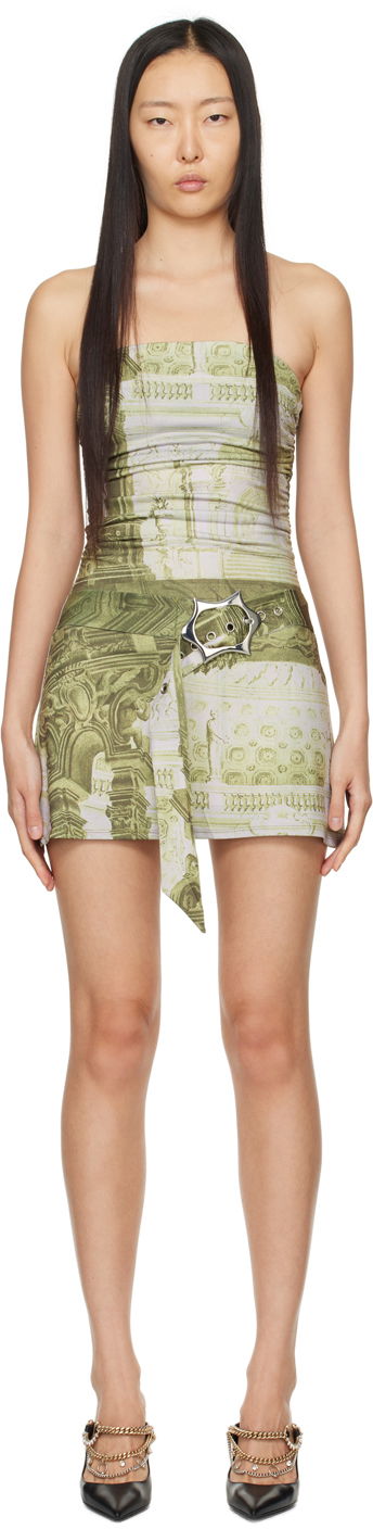 Suknja Miaou Miaou Alisha Print Mini Dress Zelena | 5046VISEMB
