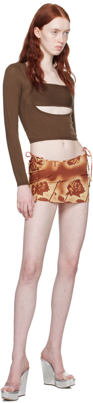 Džemper Miaou Miaou Delphine Cutout Crop Sweater Smeđa | 7104FFKCHE, 3