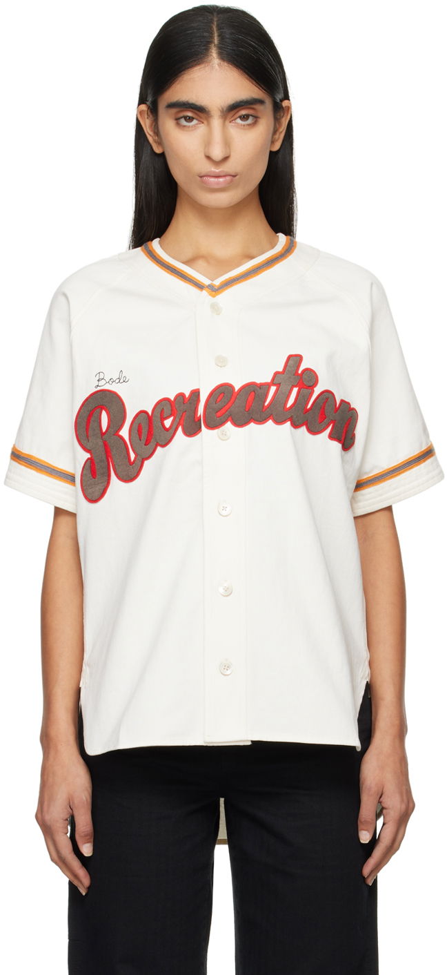 Dres Bode Baseball Shirt With Print Bijela | MRF24SH053