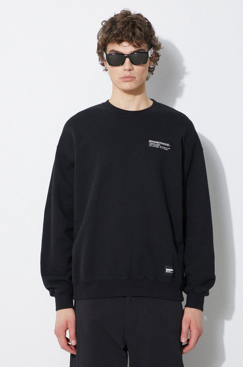 Džemper Neighborhood NEIGHBORHOOD Plain Crewneck Sweatshirt Crna | 241FPNH.CSM01