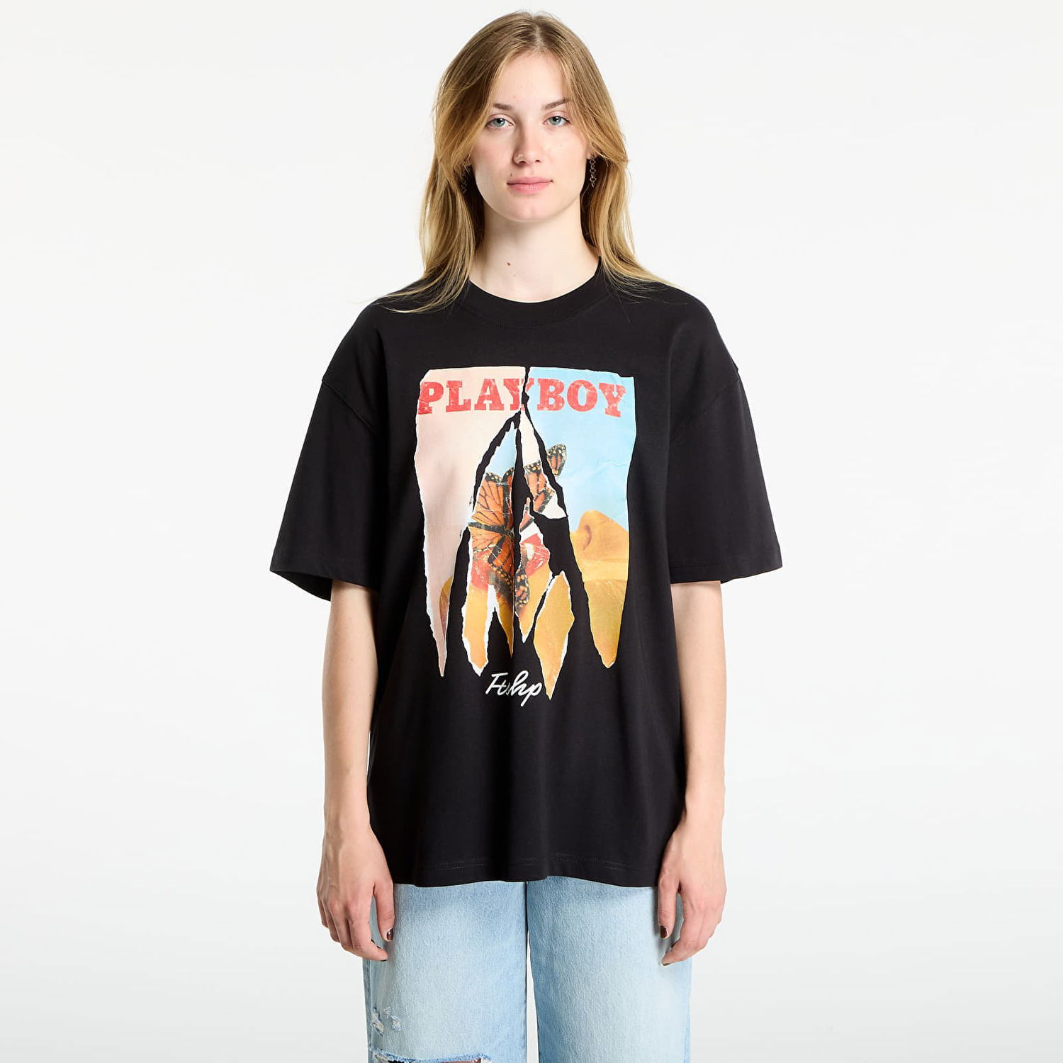 Majica kratkih rukava Footshop Playboy x FTSHP Butterfly Covers Tee UNISEX Black Crna | FTSHP_527, 1