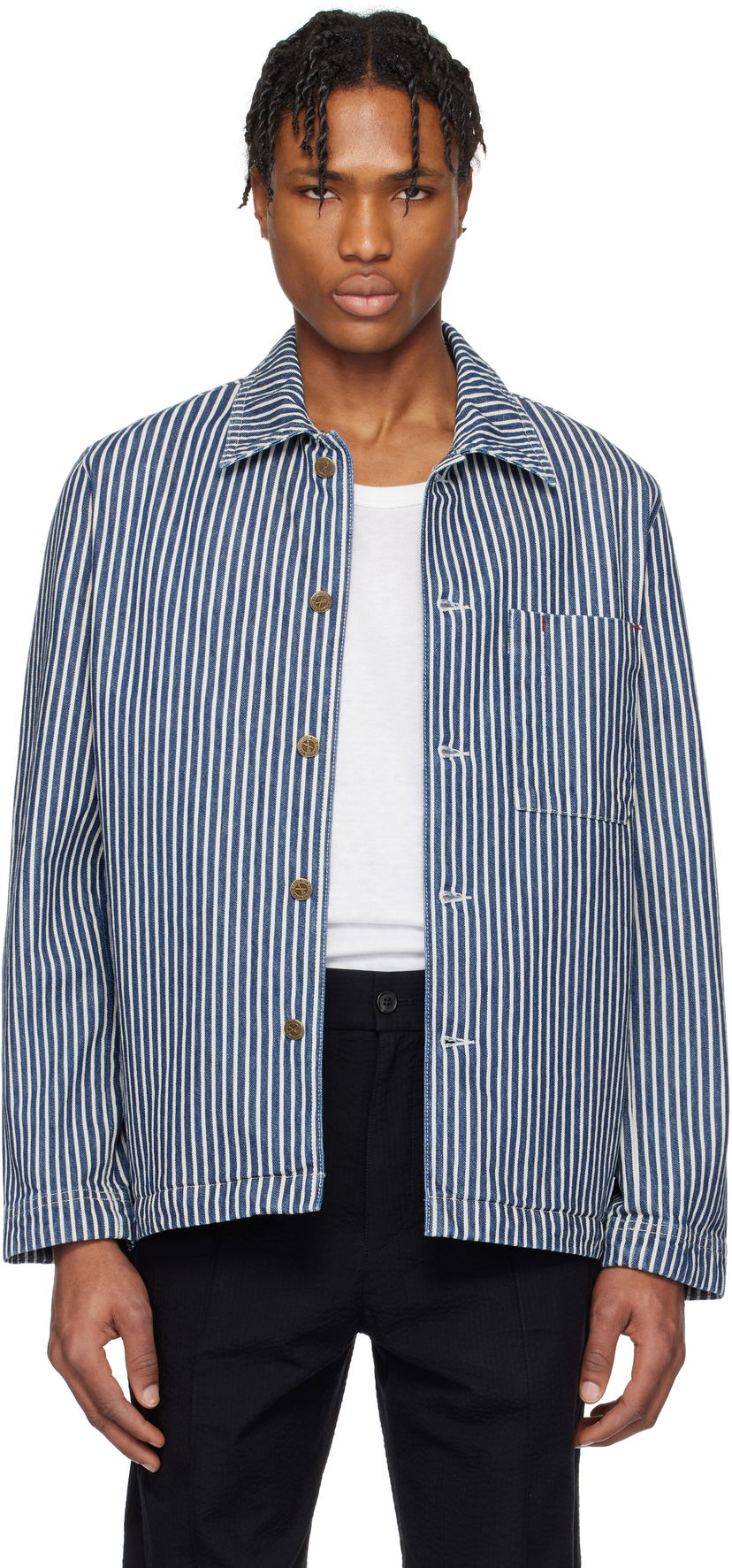 Košulja A.P.C. A.P.C. Raphael Striped Denim Jacket Plava | COHHG-H32001