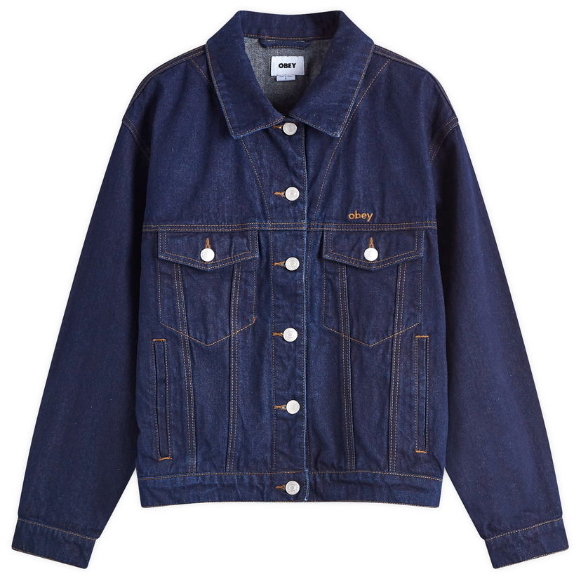 Jakna OBEY Oversized Trucker Denim Plava | 221800424