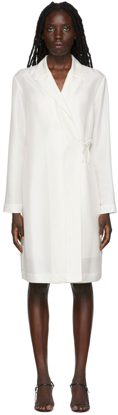 Haljina The Row Exclusive Wrap Silk Mini Dress Bijela | 6462-W2243