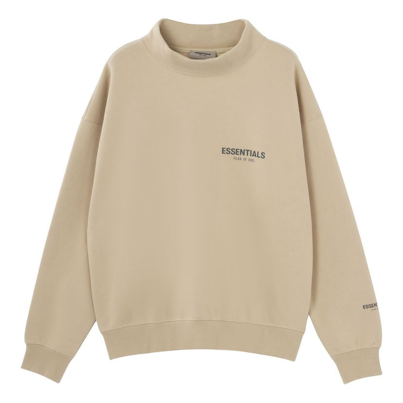 Dukserice Fear of God Essentials FW21 Mock Neck Sweatshirt Bež | FOG-FW21-111