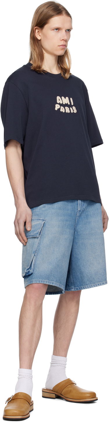 Majica kratkih rukava AMI AMI Paris Cotton Patch T-Shirt Tamnoplava | UTS075.726, 3