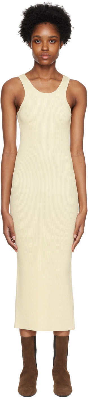 Haljina TOTEME Curved Compact Midi Dress Žuta | 223-669-320