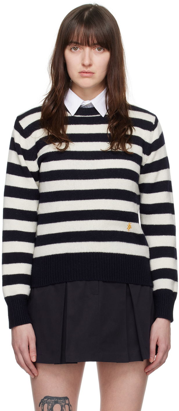 Džemper Sporty & Rich 'SRC' Sweater "Navy & Off-White" Bež | CRAW2387OS