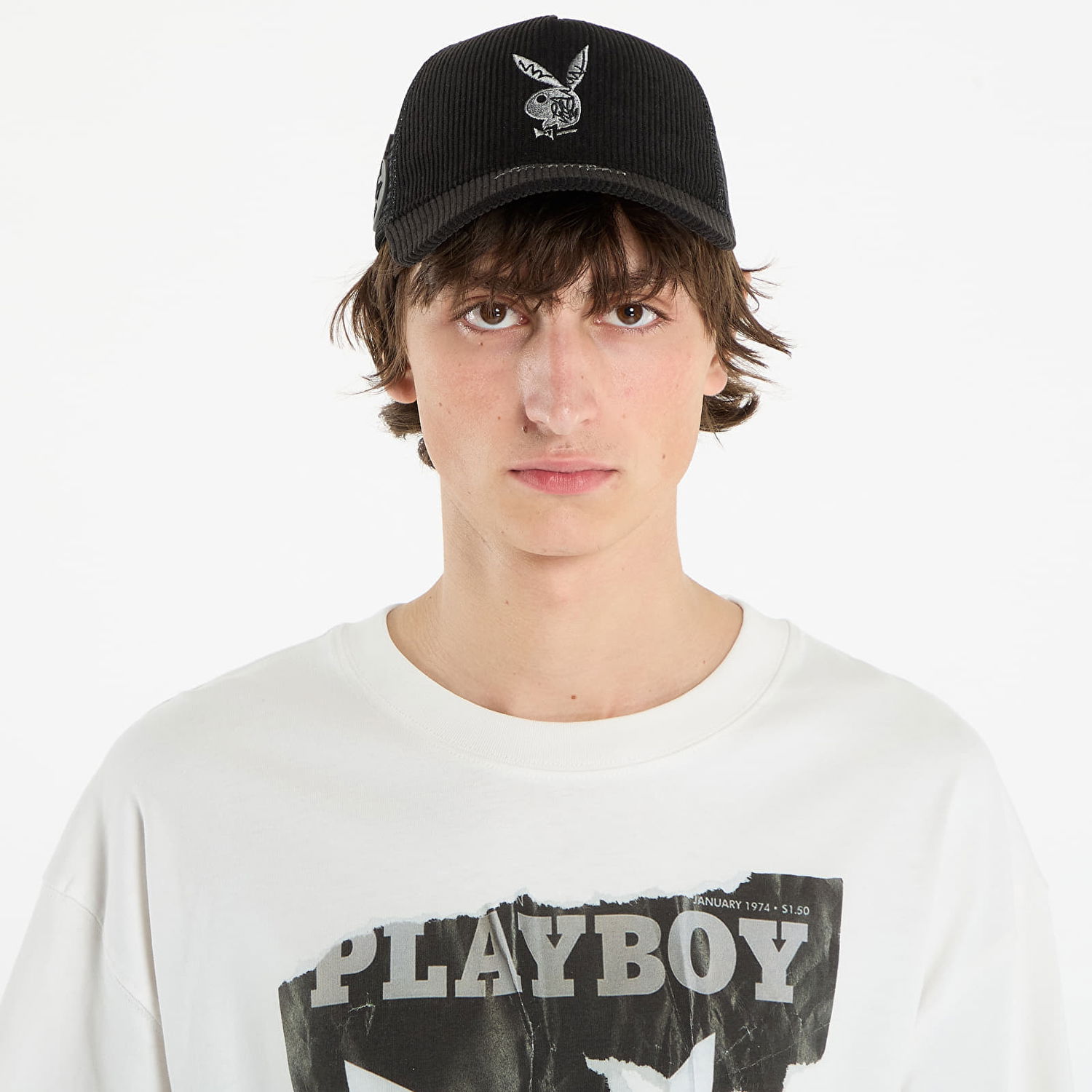 Kapa Footshop Playboy x FTSHP Corduroy Trucker Black Crna | FTSHP_533, 0