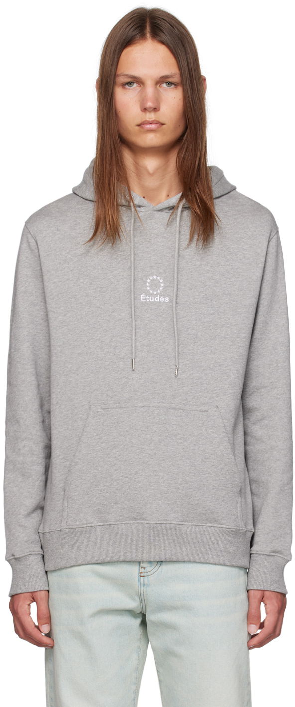 Dukserice Études Hoodie With Logo Print Siva | C00ME252A02282