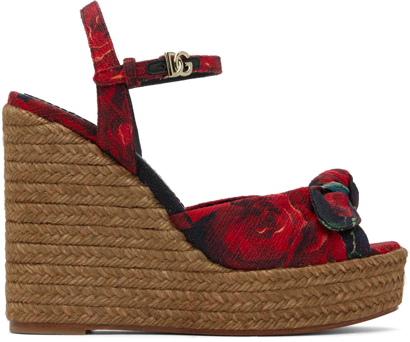 Odjeća Dolce & Gabbana Dolce&Gabbana Cava MM Lolita Wedge Heeled Sandals Crvena | CZ0320 A6514