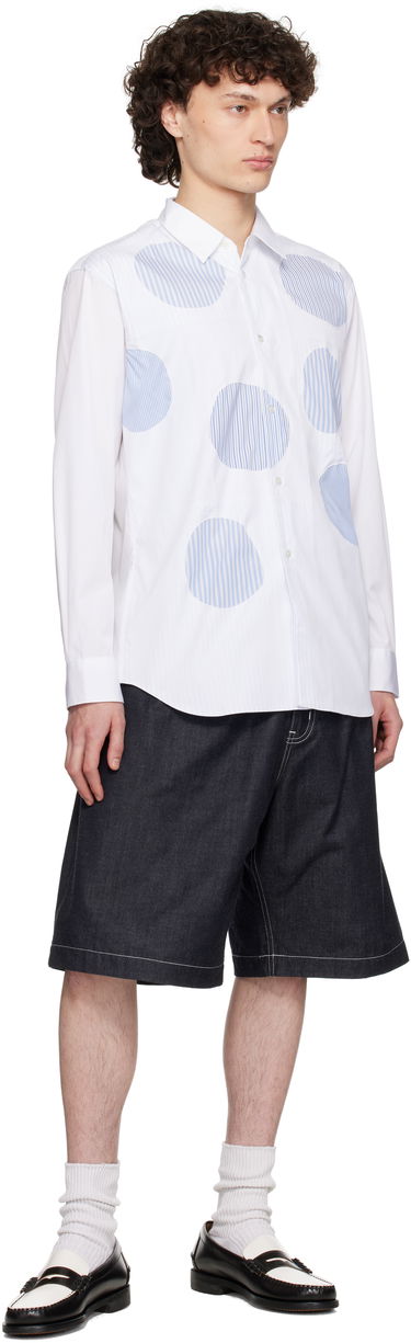 Košulja Comme des Garçons Comme des Garçons Shirt Plain & Stripe Shirt Bijela | FO-B015-S25, 3