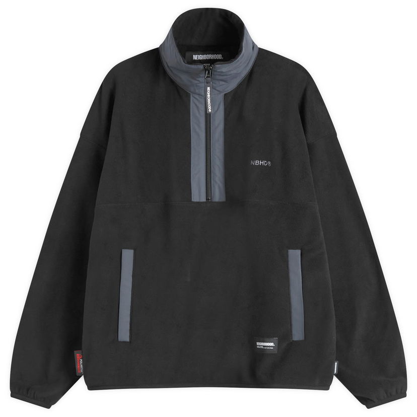 Dukserice Neighborhood Fleece Half Zip Pullover Crna | 242UWNH-CSM04-BLK