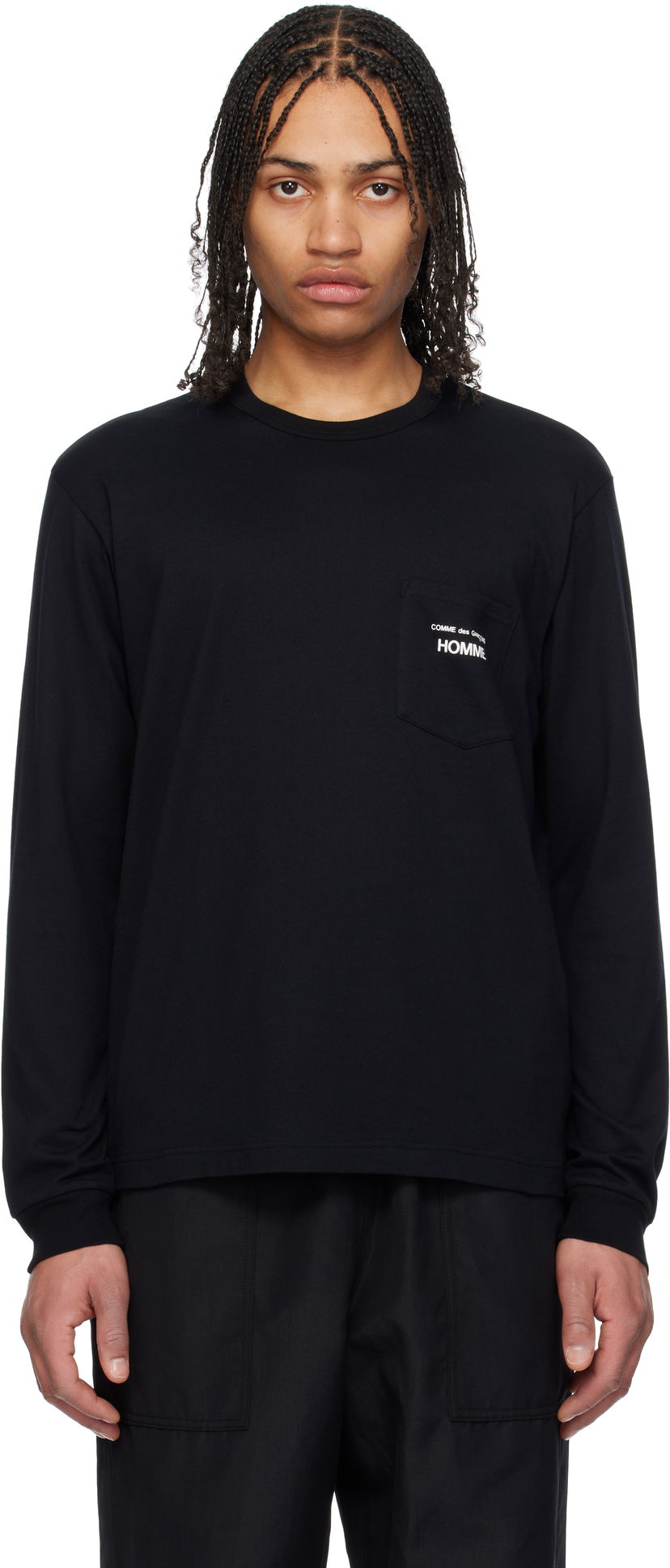Majica kratkih rukava Comme des Garçons Pocket Long Sleeve T-Shirt Homme Crna | HO-T102-051