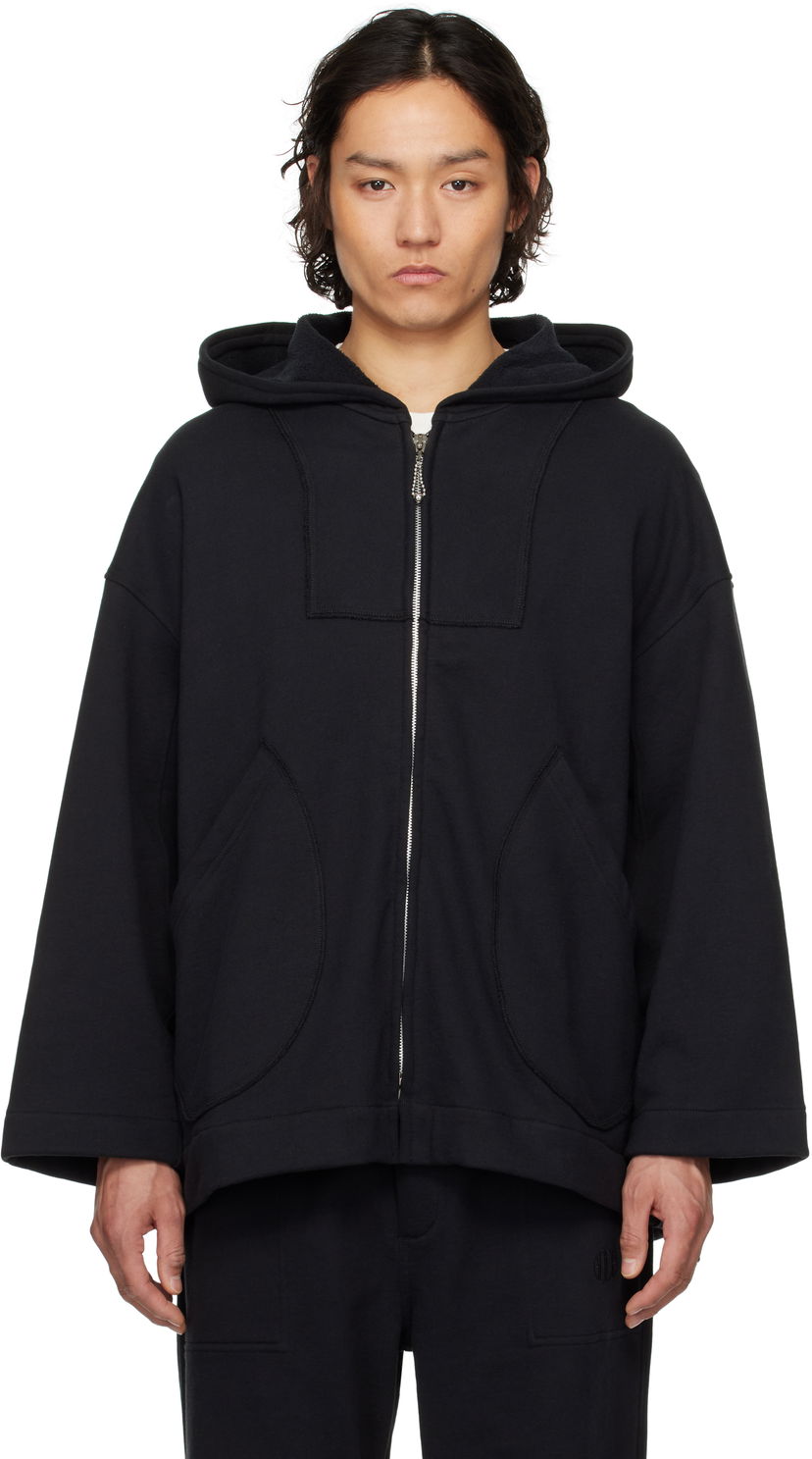 Dukserice Bode Bode Sideline Zip-Up Hoodie Crna | MRS25CS054