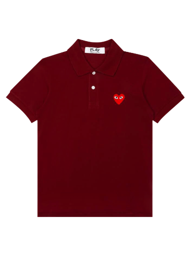 Polo majica Comme des Garçons PLAY Red Heart Polo Shirt Tamnocrvena | AZ T005 051 3