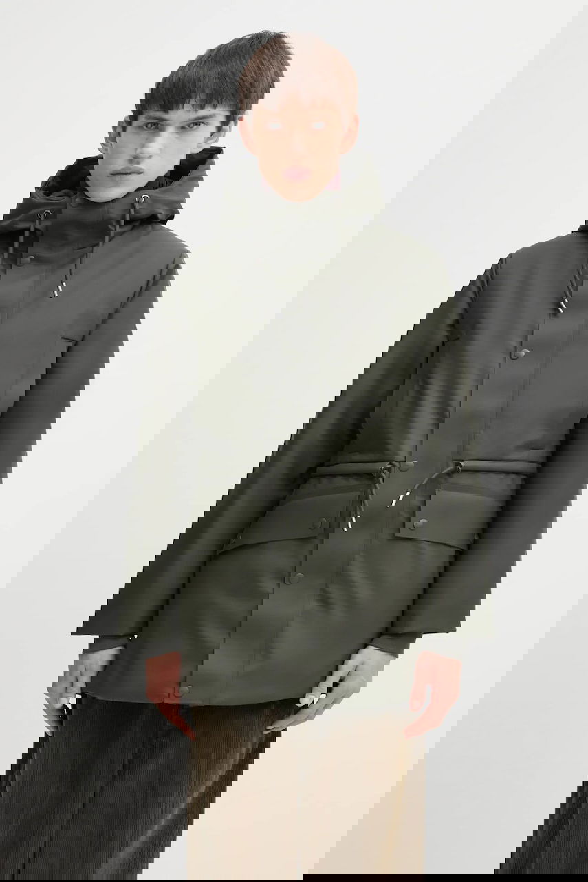 Parka Rains Nome String W Hooded Waterproof Parka with Drawstring Waist Zelena | 21500.03, 0