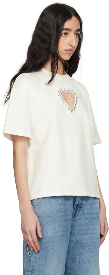 Majica kratkih rukava Area AREA Crystal Heart Cutout Relaxed T-Shirt Bijela | 0000TS0026FA01, 1