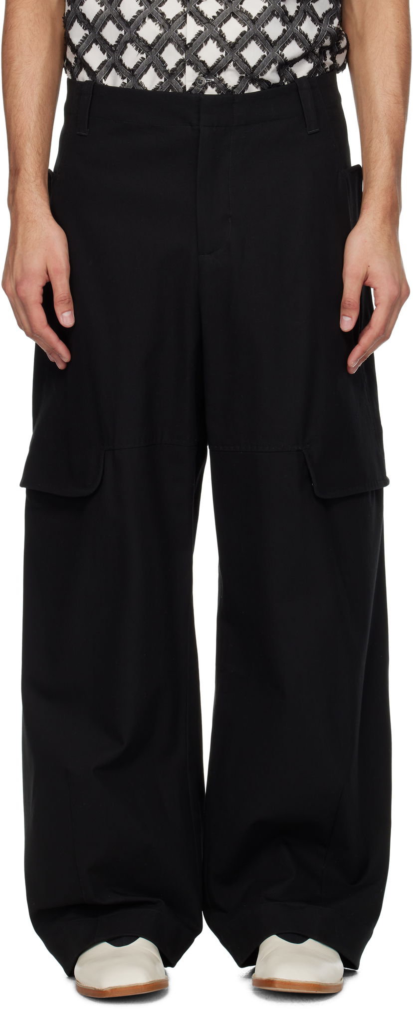 Cargo hlače sage NATION SAGE NATION Index Cargo Pants Crna | S113 INDEX CARGO TROUSER