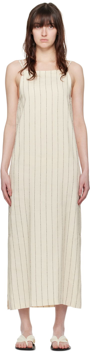 Haljina Loulou de Saison Loulou de Saison Etta Striped Midi Dress Bež | ETTA