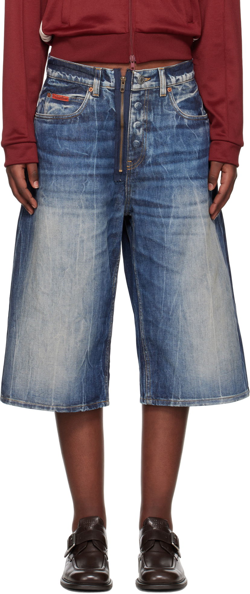 Kratke hlače Martine Rose Martine Rose Zip Denim Shorts Plava | 247WD07515