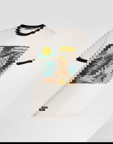 Majica kratkih rukava Dolce & Gabbana Dolce & Gabbana Comic Print Cotton T-Shirt Bež | G8PV1TG7PHFA4567, 0