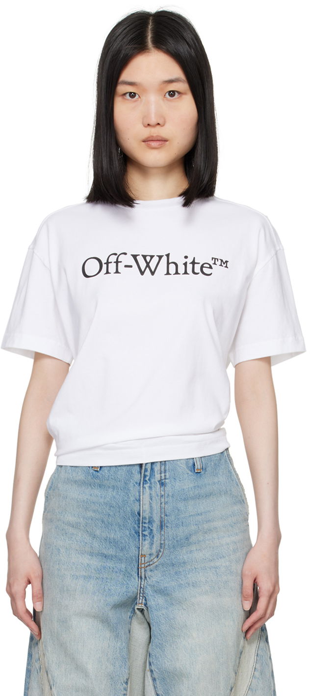 Majica kratkih rukava Off-White White Big Bookish Skate T-Shirt Bijela | OWAA089C99JER0030110