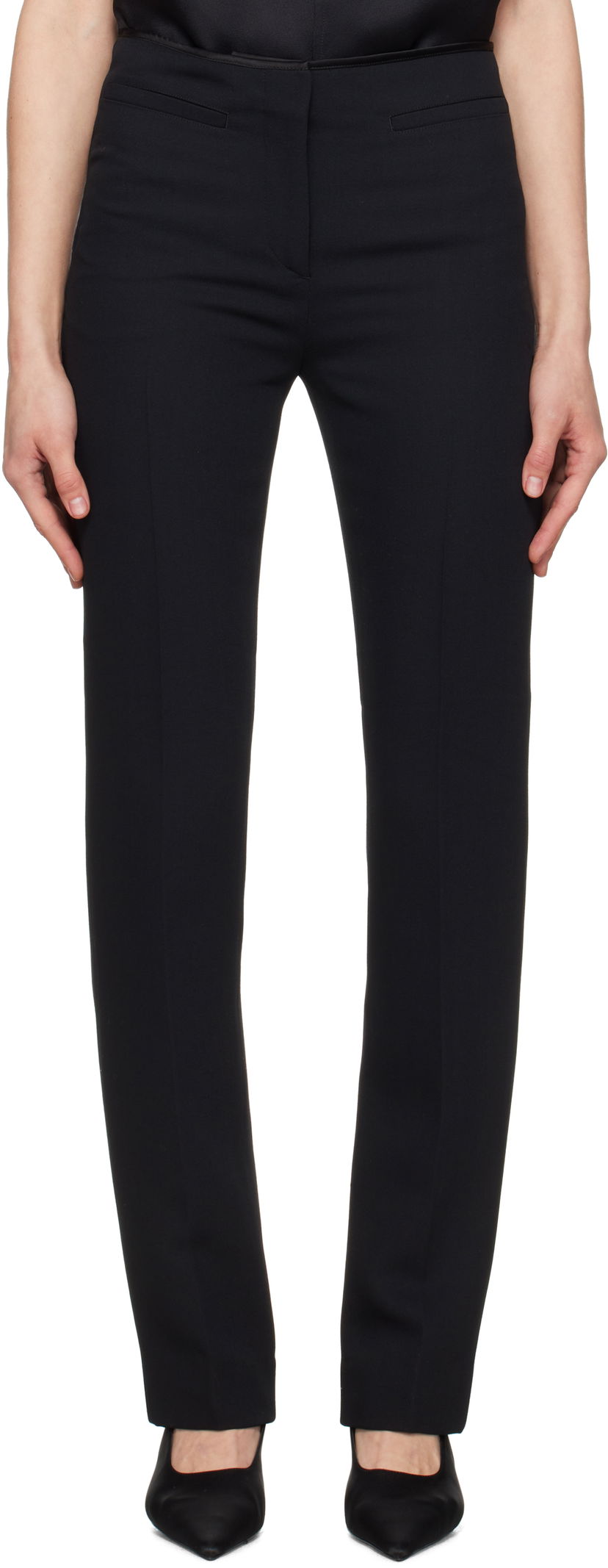 Hlače TOTEME TOTEME Low-Waist Cigarette Trousers Crna | 251-WRB0237-FB0336