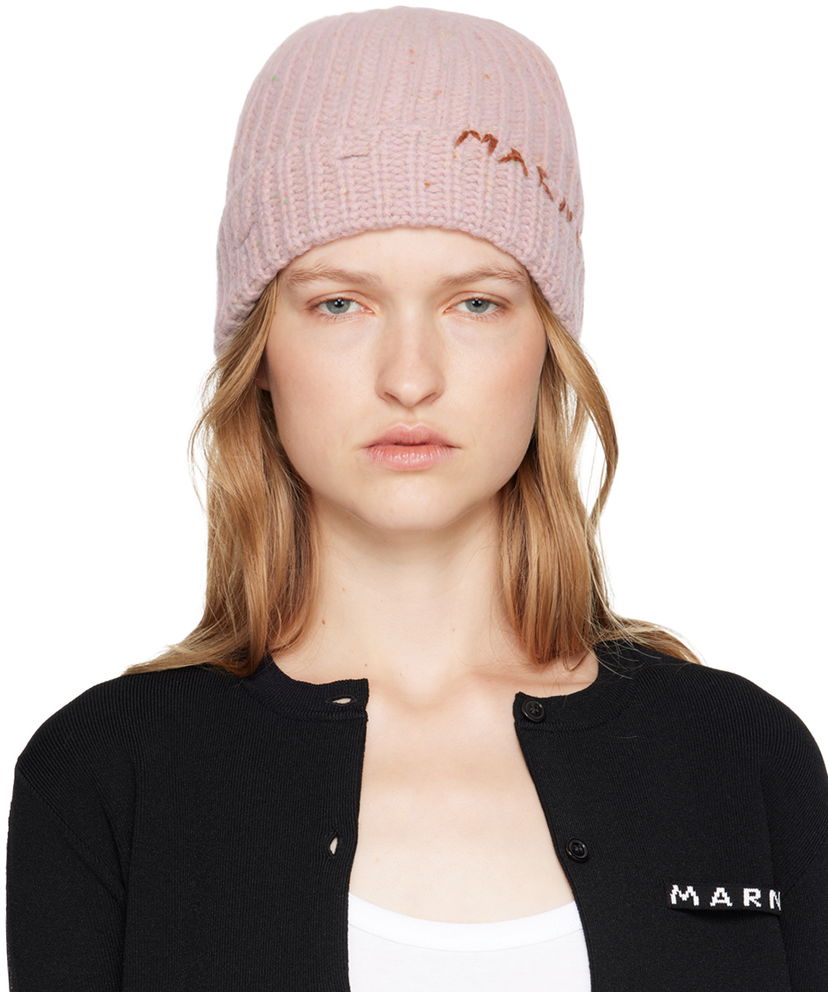 Kapica Marni Pink Shetland Wool Beanie Ružičasta | CLMC0125Q0 UFH938