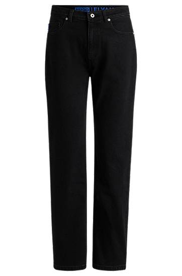 Jeans BOSS Straight-Fit Stretch Denim Jeans Crna | 50520606