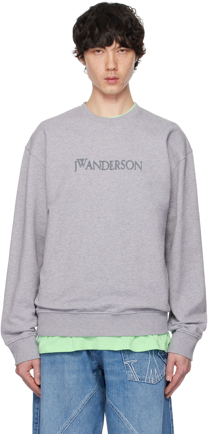 Džemper JW Anderson JW Anderson Logo Sweatshirt Siva | JW0215-PG1632