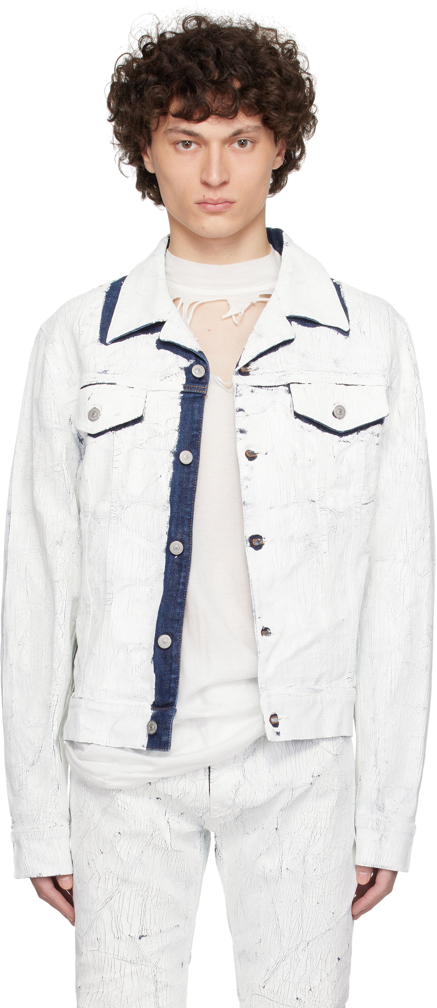 Bomber jakna Maison Margiela MM6 Maison Margiela Sports Denim Jacket Bijela | SH2AM0027 M30028, 0