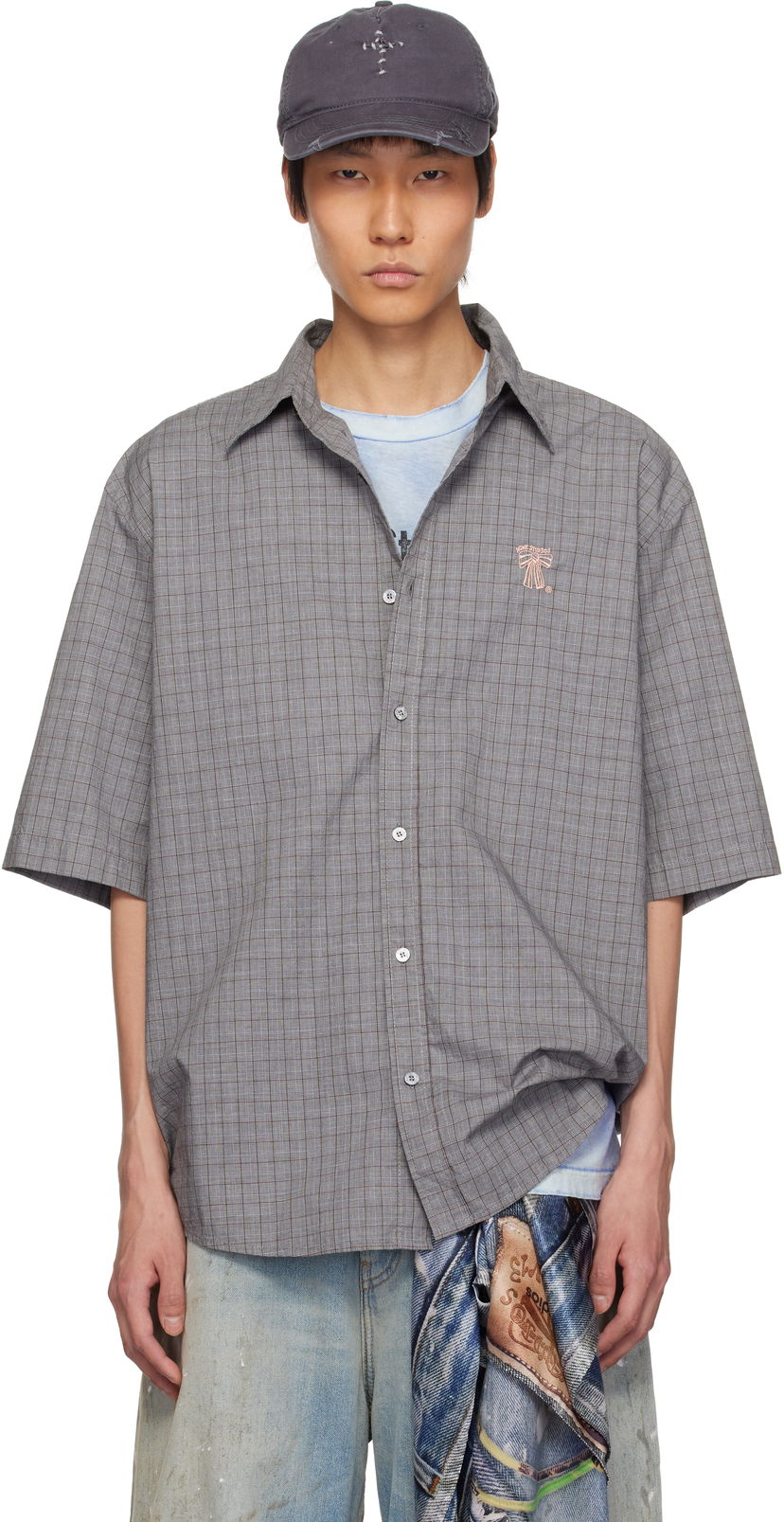 Košulja Acne Studios Acne Studios Short Sleeve Button-Up Shirt Siva | BB0614-