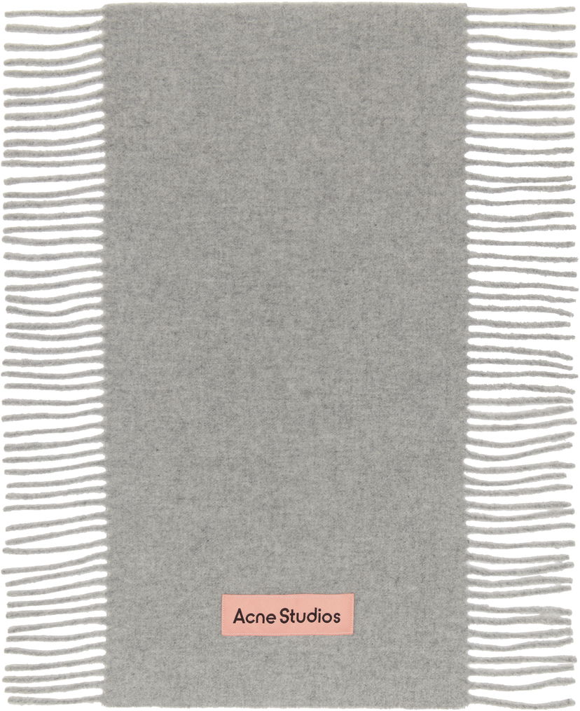 Šal Acne Studios Fringe Wool Scarf Siva | CA0368-