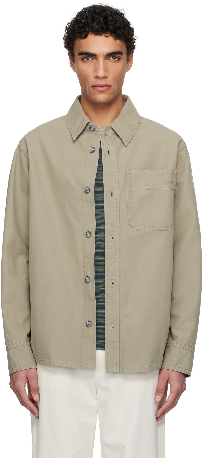 Košulja A.P.C. A.P.C. Basile Chest Pocket Overshirt Bež | COGBJ-H02918