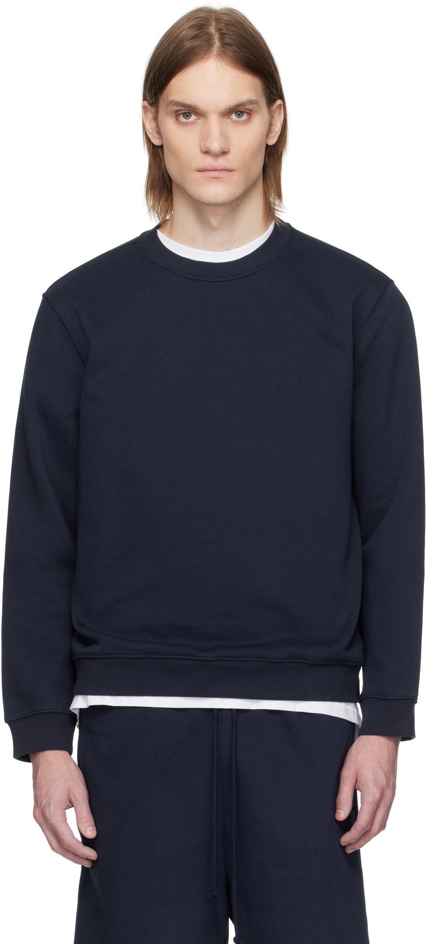Džemper SKIMS SKIMS Fleece Lounge Sweatshirt Tamnoplava | PL-PLO-8028M-NAVY