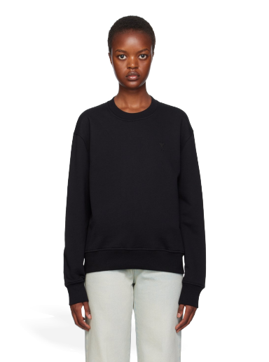 Dukserice AMI Embroidered Sweatshirt Crna | USW003.730