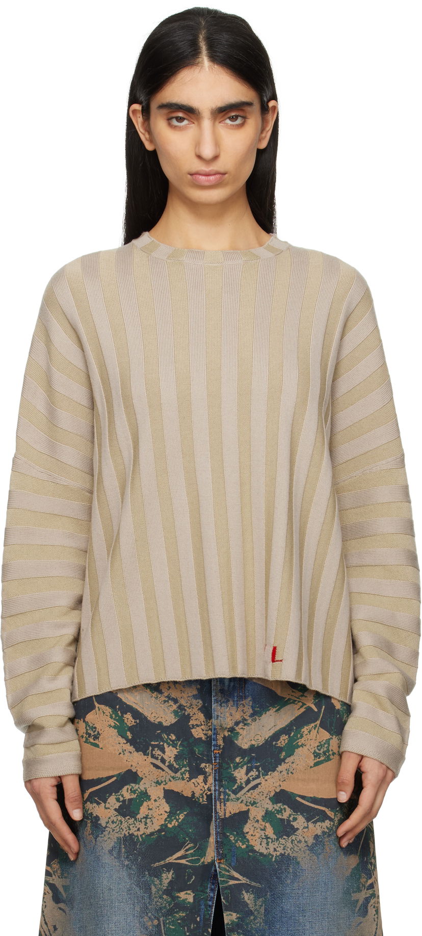 Džemper Eckhaus Latta Eckhaus Latta Keyboard Knit Sweater Bež | 8026-EL-PS25-DU -