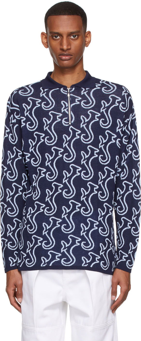 Polo majica Serapis Hippocampus Print Polo Shirt Plava | SS22_KP_1
