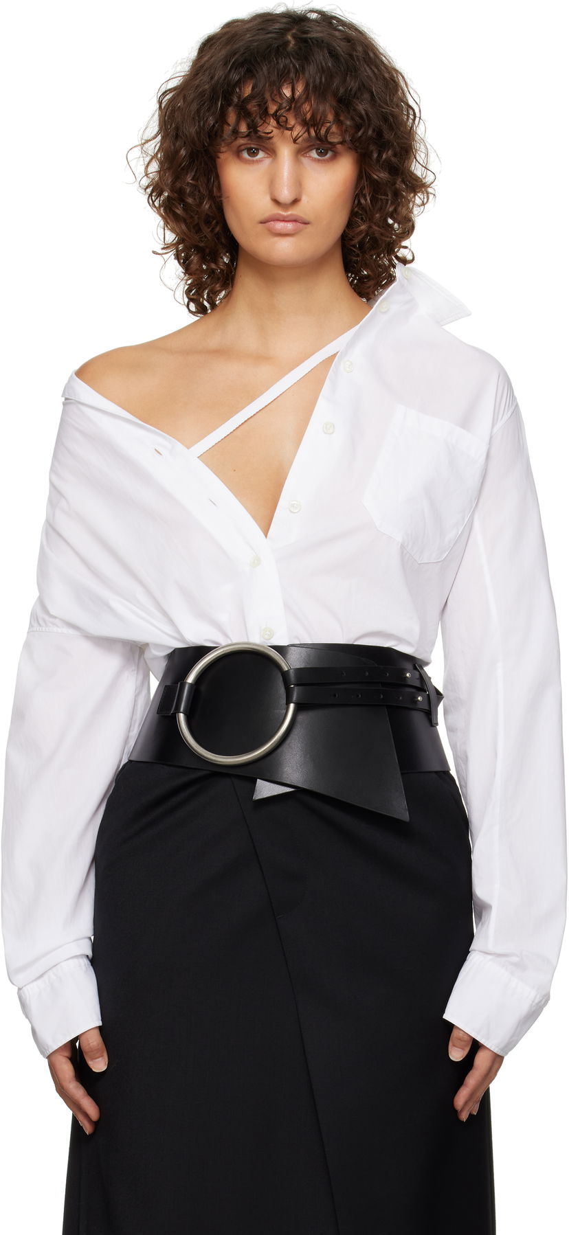 Košulja Ann Demeulemeester Ann Demeulemeester Aida Metal Ring Belt Bijela | 2402-U-BE20-LT128-099