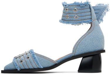 Tenisice i cipele GANNI GANNI Denim Buckle Open Cut Heels Plava | S2942, 2