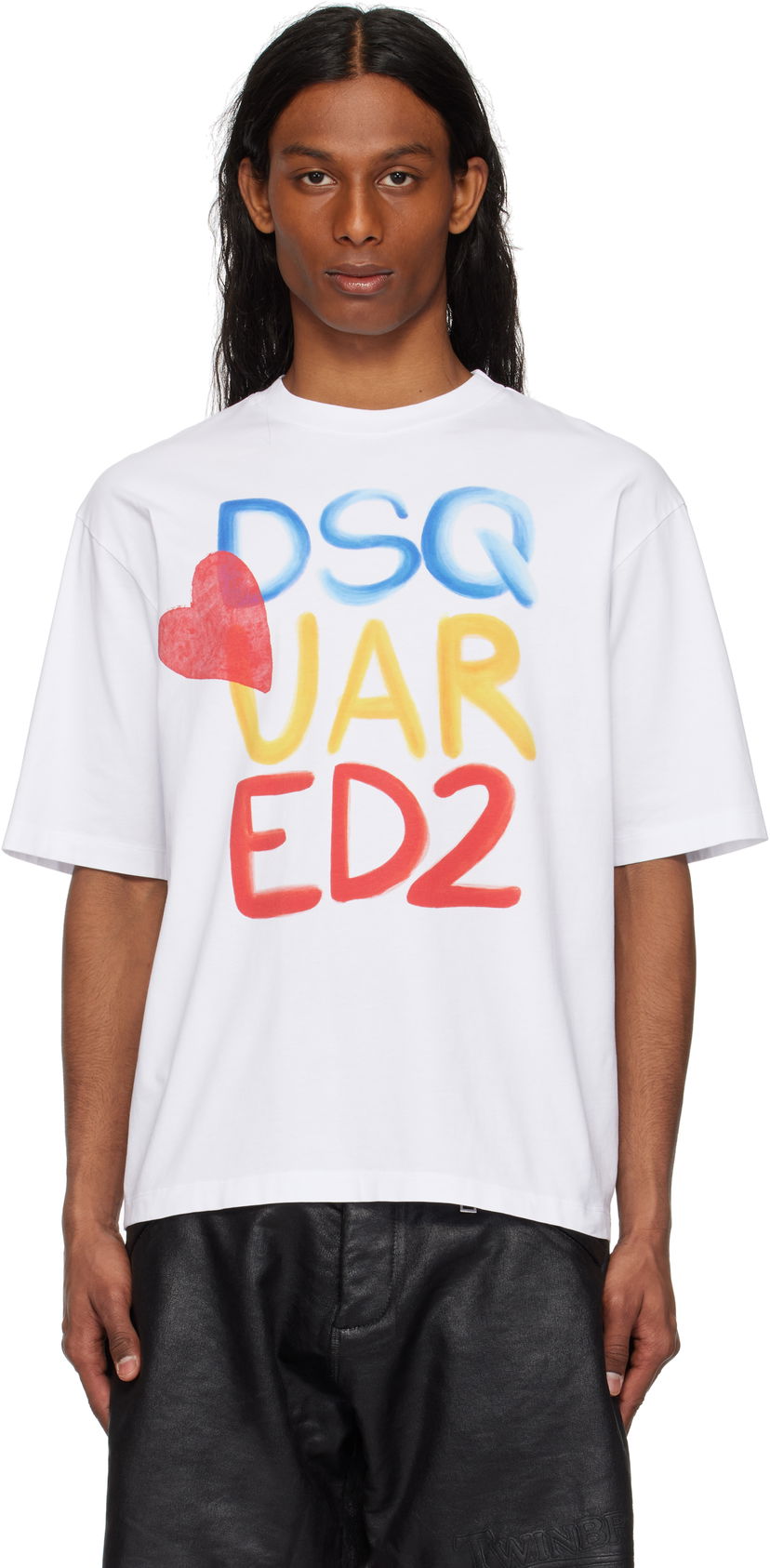 Majica kratkih rukava DSQUARED2 Summer Lovers Loose Fit Logo T-Shirt Dsquared2 Bijela | S78GD0098-D20020-100