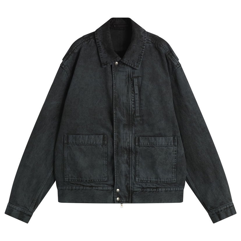 Jakna Dries Van Noten Dries Van Noten Heavy Weight Denim Washed Jacket Crna | 252-020578-2391-508